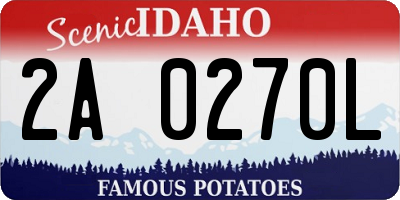 ID license plate 2A0270L