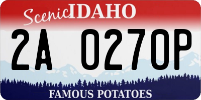 ID license plate 2A0270P