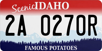ID license plate 2A0270R