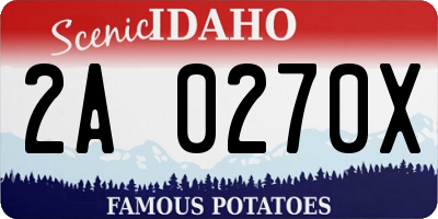 ID license plate 2A0270X