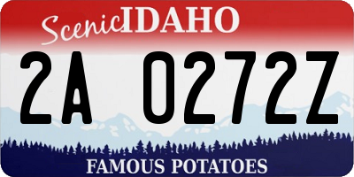 ID license plate 2A0272Z