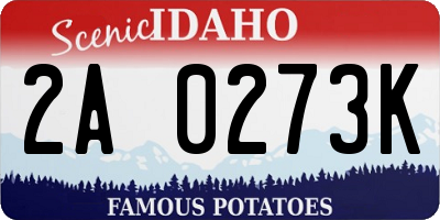ID license plate 2A0273K