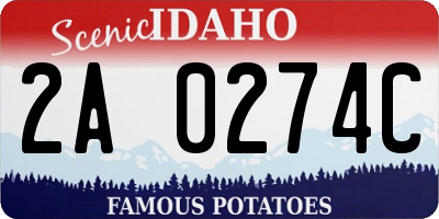 ID license plate 2A0274C