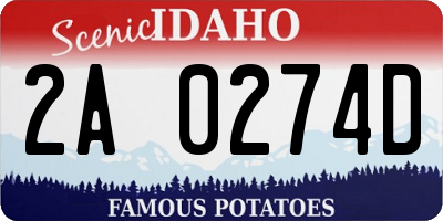 ID license plate 2A0274D