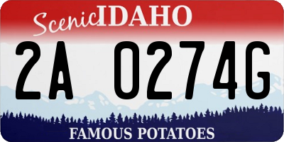 ID license plate 2A0274G