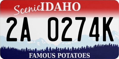 ID license plate 2A0274K