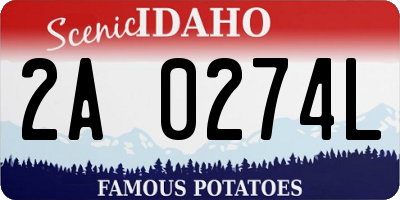 ID license plate 2A0274L