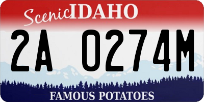 ID license plate 2A0274M