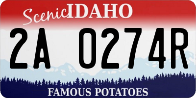 ID license plate 2A0274R