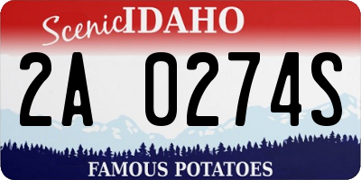 ID license plate 2A0274S