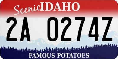 ID license plate 2A0274Z