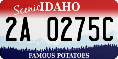 ID license plate 2A0275C