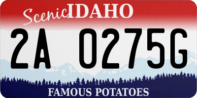ID license plate 2A0275G