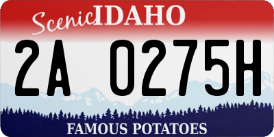 ID license plate 2A0275H