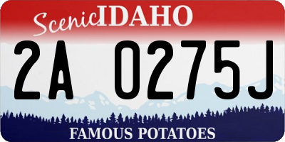 ID license plate 2A0275J