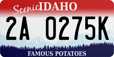 ID license plate 2A0275K
