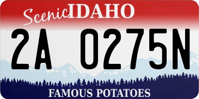 ID license plate 2A0275N