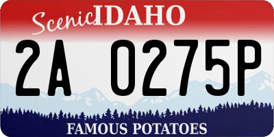 ID license plate 2A0275P