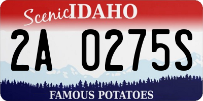 ID license plate 2A0275S