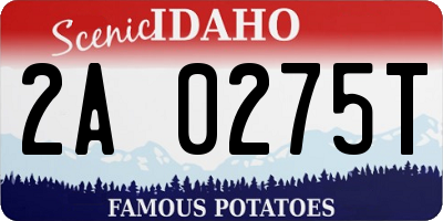 ID license plate 2A0275T