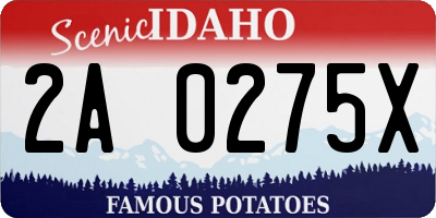 ID license plate 2A0275X