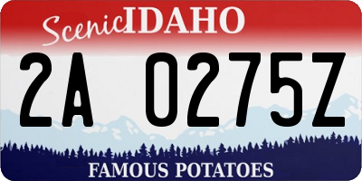 ID license plate 2A0275Z