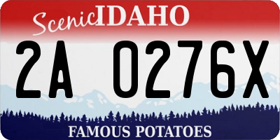 ID license plate 2A0276X