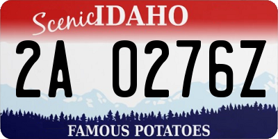 ID license plate 2A0276Z