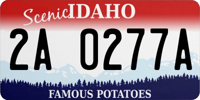 ID license plate 2A0277A