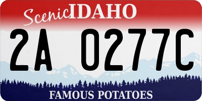 ID license plate 2A0277C