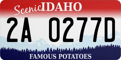 ID license plate 2A0277D