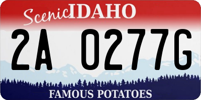ID license plate 2A0277G