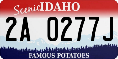 ID license plate 2A0277J