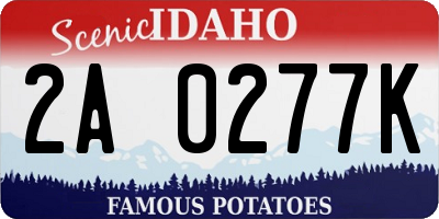 ID license plate 2A0277K