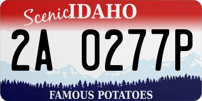ID license plate 2A0277P