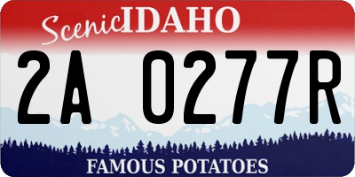 ID license plate 2A0277R
