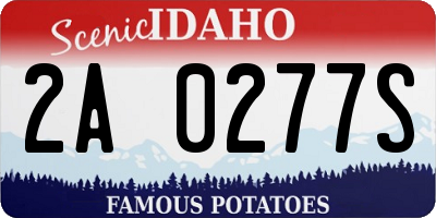 ID license plate 2A0277S