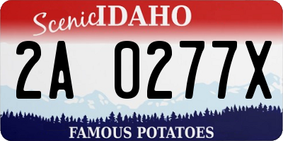 ID license plate 2A0277X