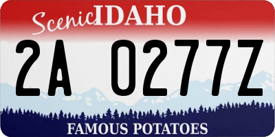 ID license plate 2A0277Z