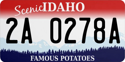 ID license plate 2A0278A