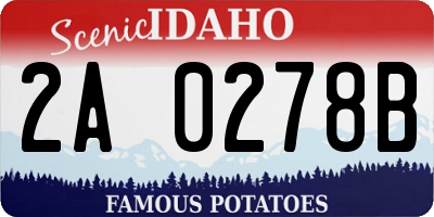 ID license plate 2A0278B