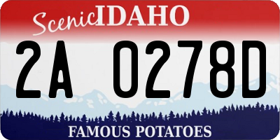 ID license plate 2A0278D