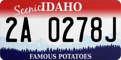 ID license plate 2A0278J