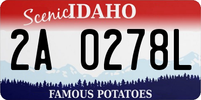 ID license plate 2A0278L