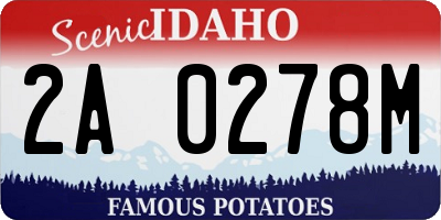 ID license plate 2A0278M