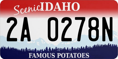 ID license plate 2A0278N