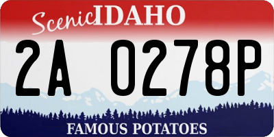 ID license plate 2A0278P