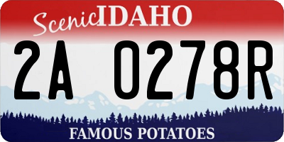 ID license plate 2A0278R