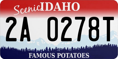 ID license plate 2A0278T