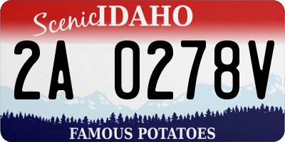 ID license plate 2A0278V